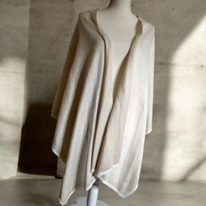 Calvin Klein Off White Poncho with Gold Flecks.